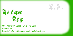 milan utz business card
